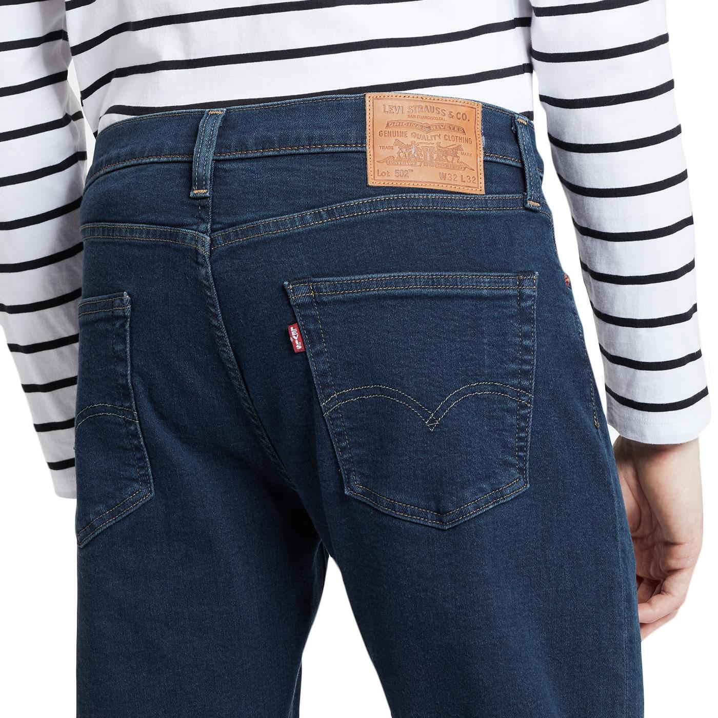 LEVI'S 502 Regular Taper Stretch Denim Jeans Cedar OD Flat