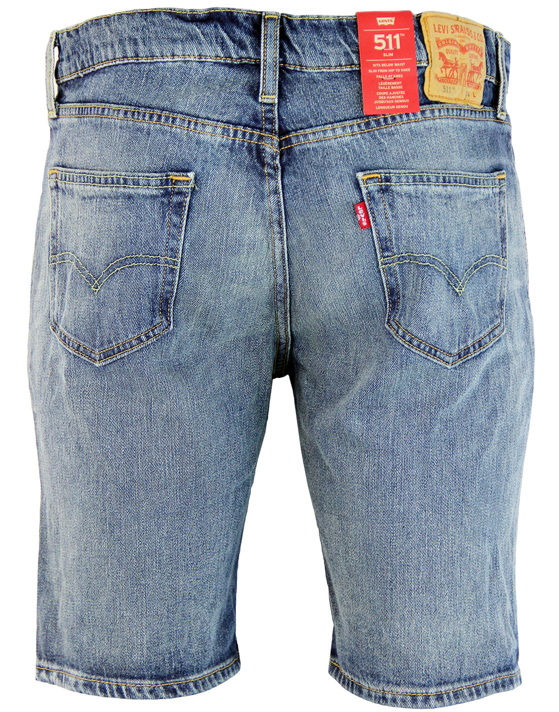 LEVI'S® 511 Men's Retro 70s Slim Hemmed Denim Shorts in HiFi Blue