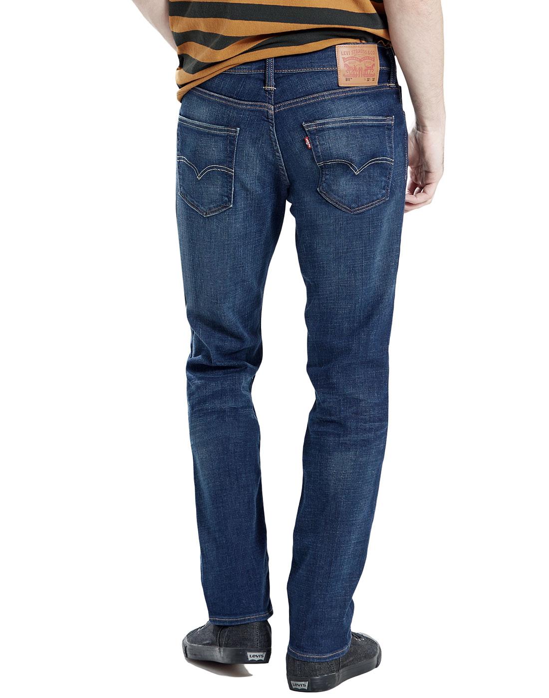 LEVI'S 511 Men's Retro Mod Slim Denim Jeans Stojko Stretch Blue
