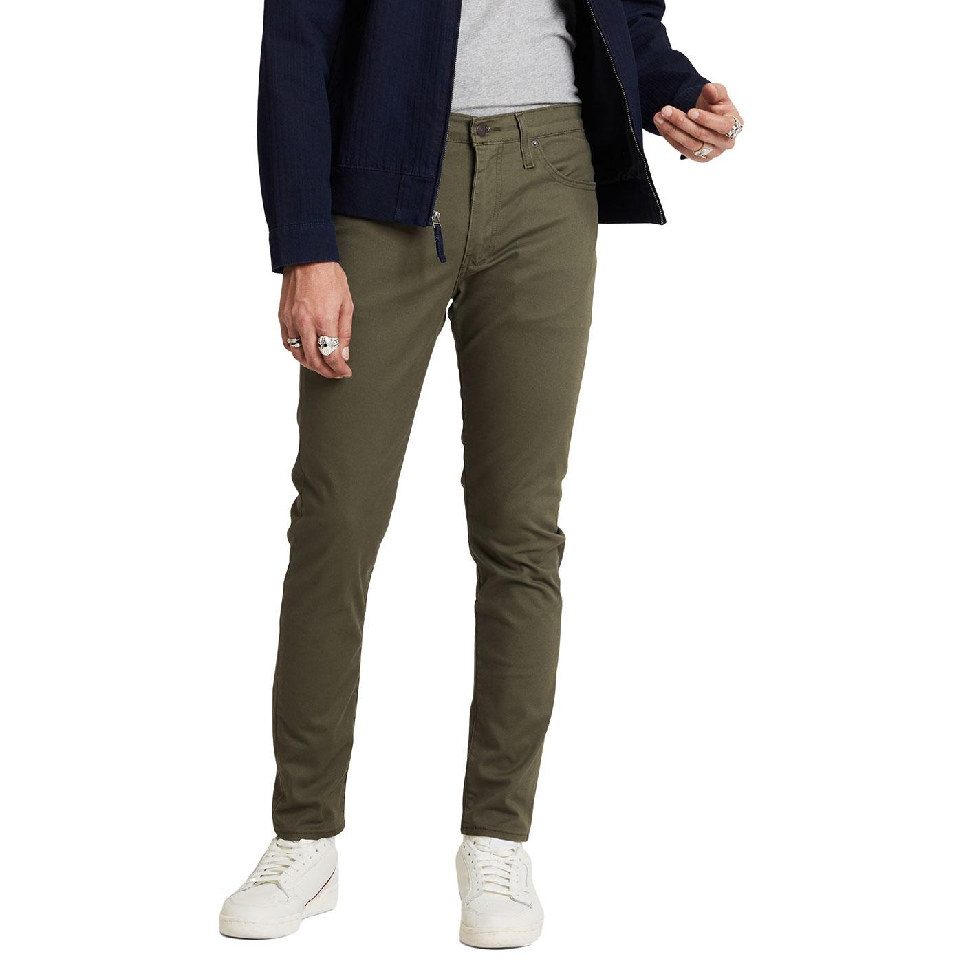 Slim Taper Fit Chinos in Olive Night