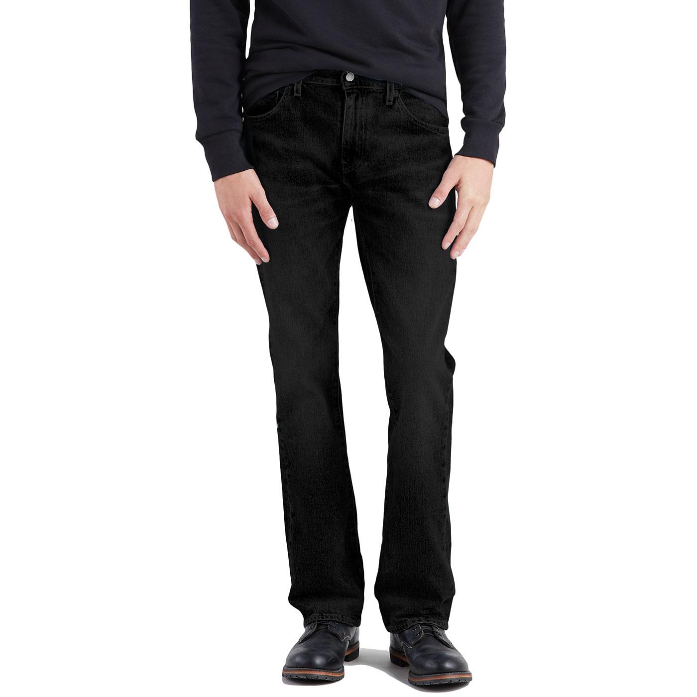 LEVI'S® 527 Retro Mens Slim Boot Cut Denim Jeans in Black Rinse