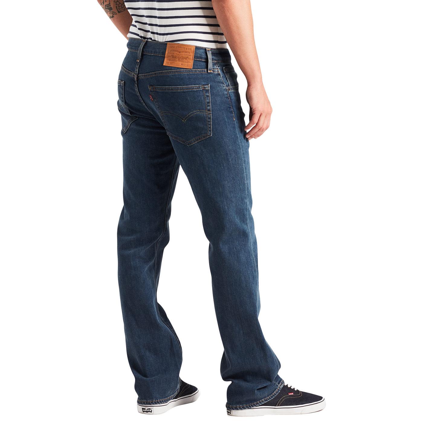 LEVI'S 527 Retro 70s Slim Boot Cut Denim Jeans in Mid Blue