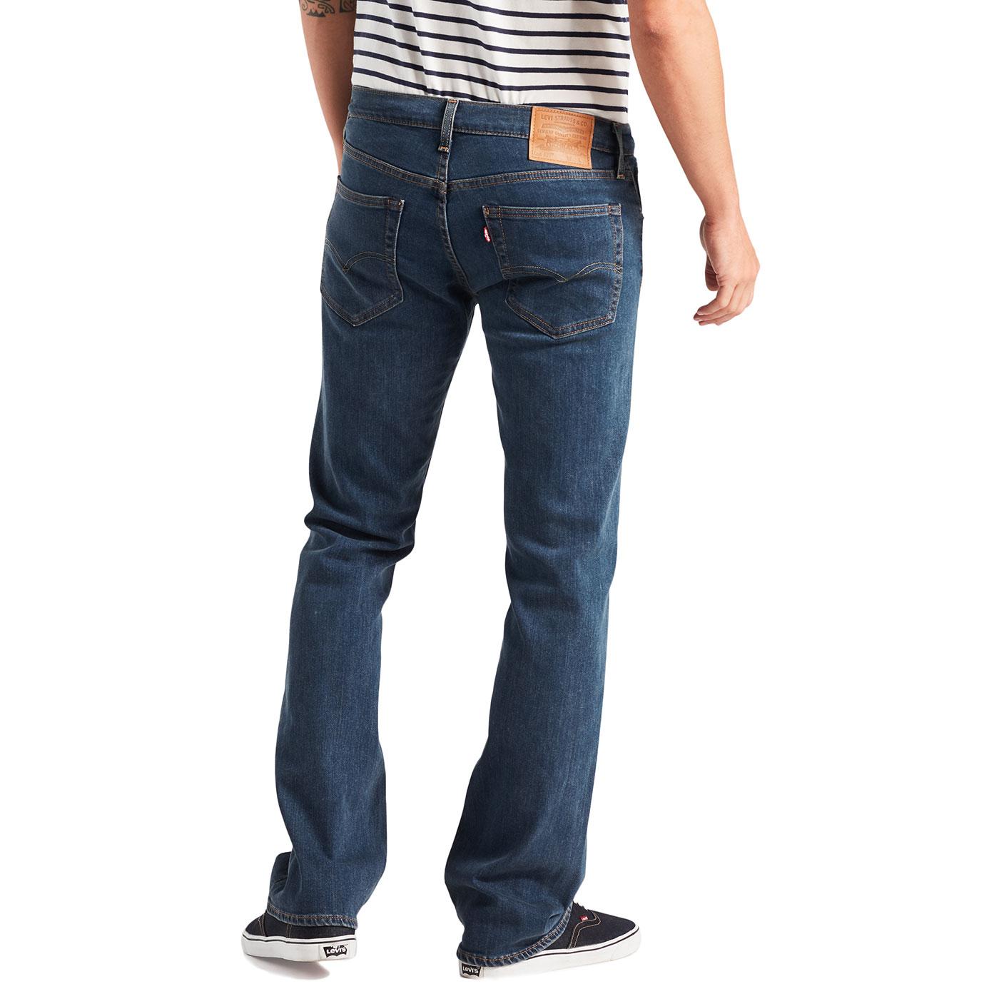 LEVI'S 527 Retro 70s Slim Boot Cut Denim Jeans in Mid Blue