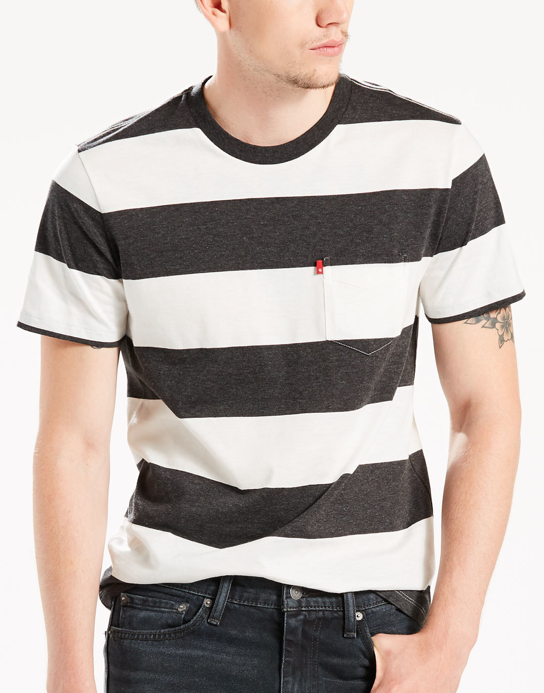 LEVI'S® Men's Retro Mod Block Stripe Sunset Pocket T-Shirt Back