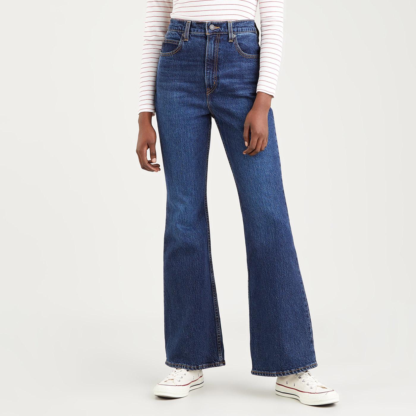 70's High Flare Jeans - Blue