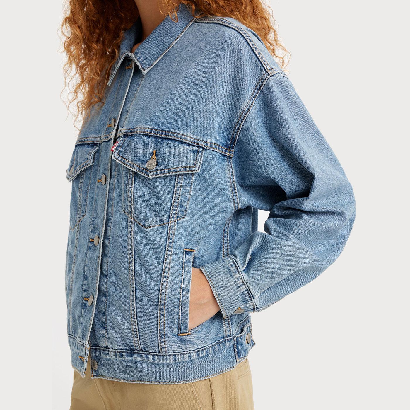 Levi Womens Retro 90s Trucker Denim Jacket In In Crowd Cool 