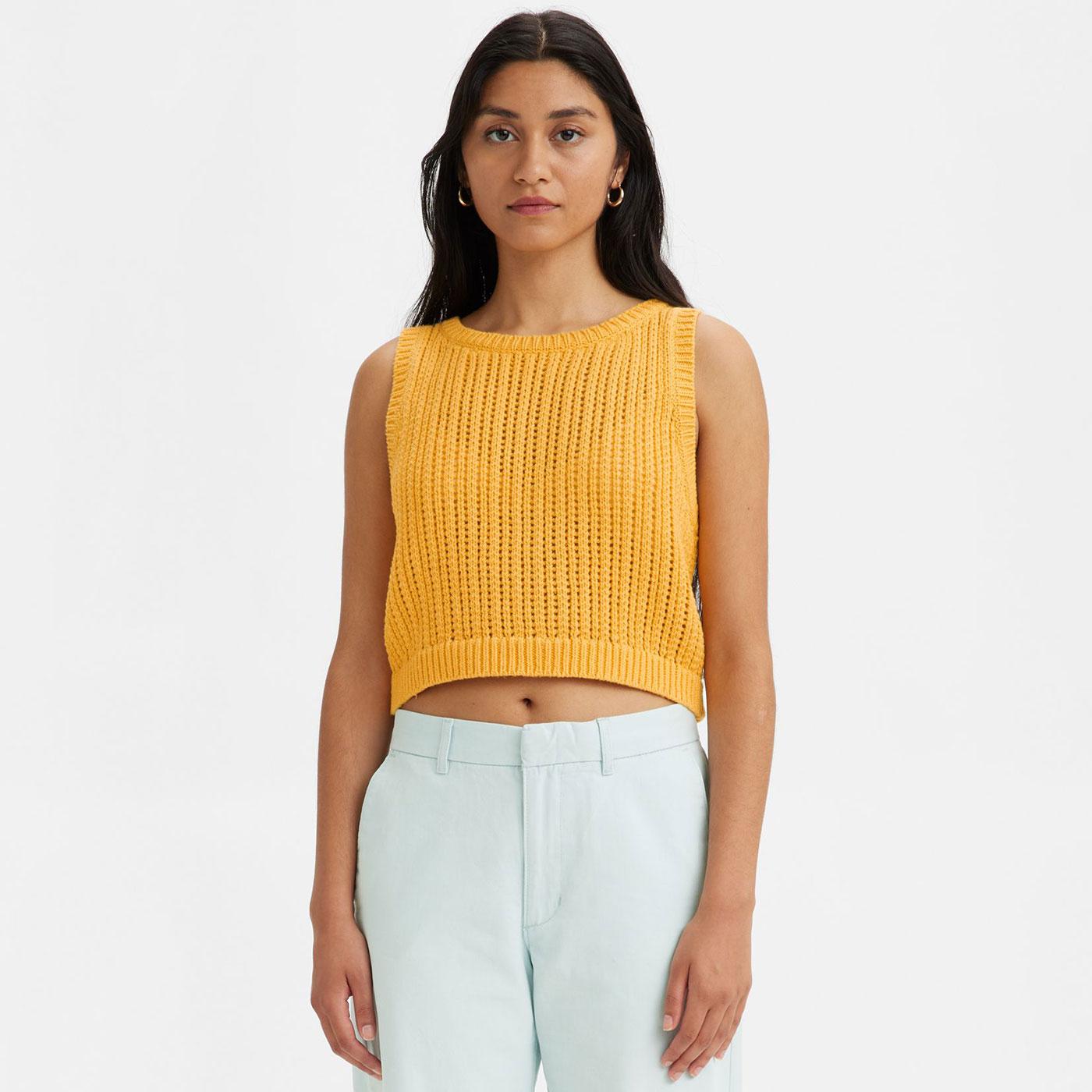 Levi's® Baby Blue Retro Sweater Vest Amber Yellow