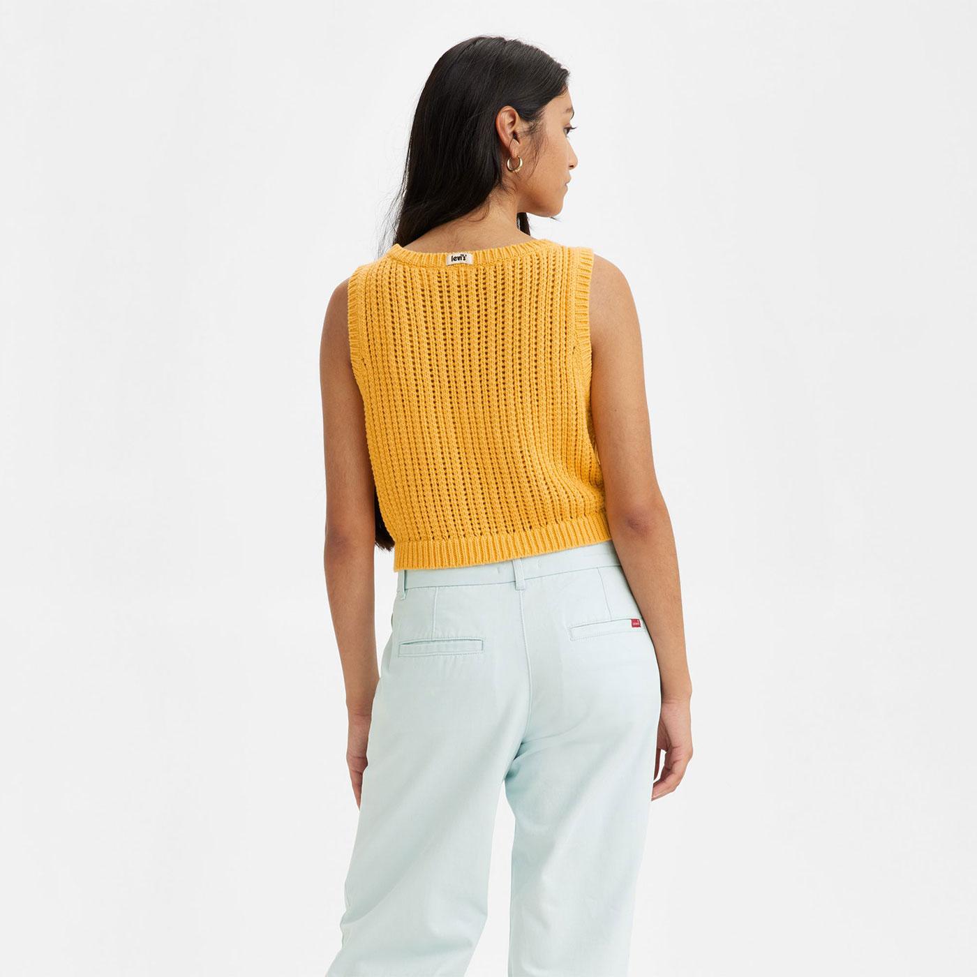 Levi's® Baby Blue Retro Sweater Vest Amber Yellow