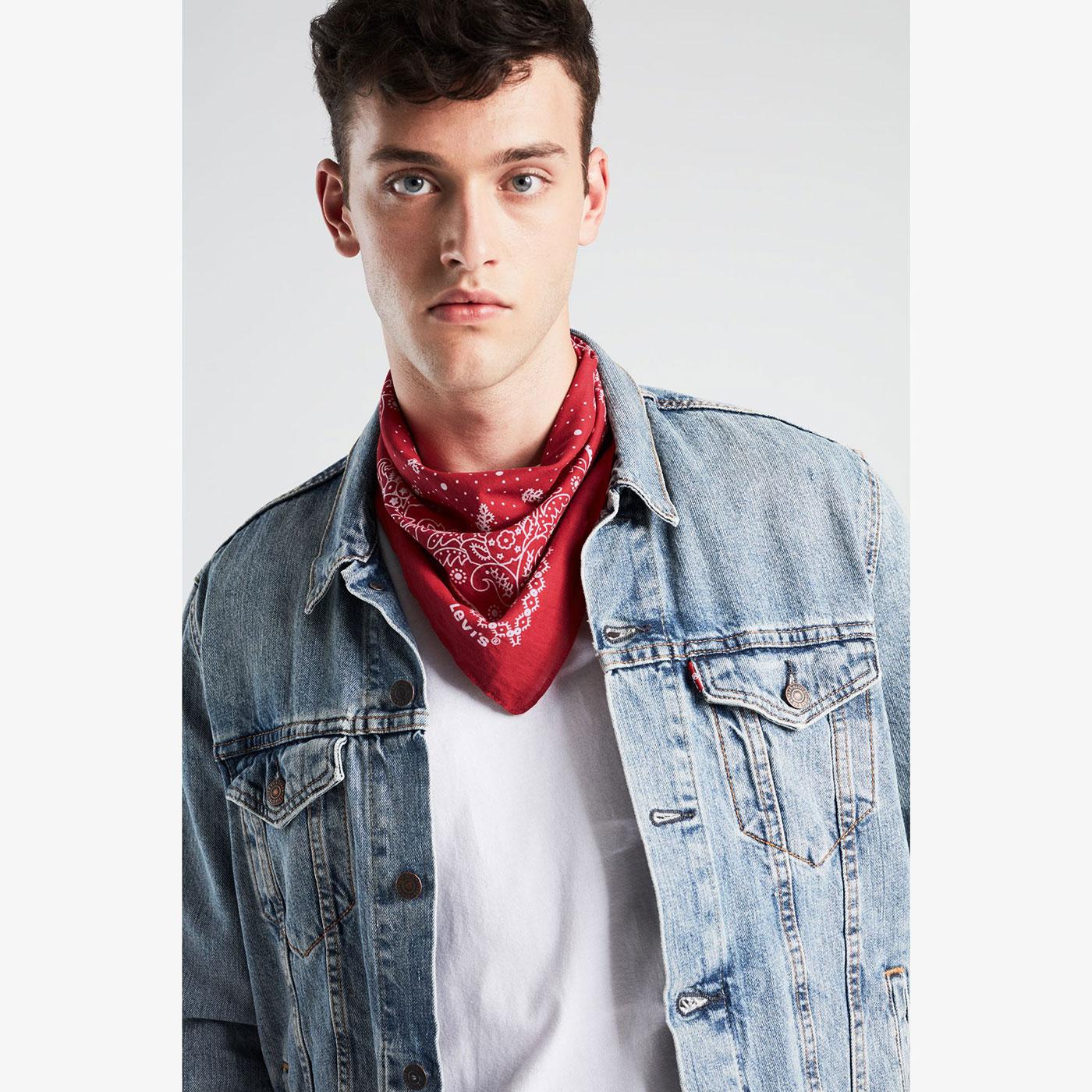 Levi s Retro Western Paisley Cotton Bandana in Regular Red