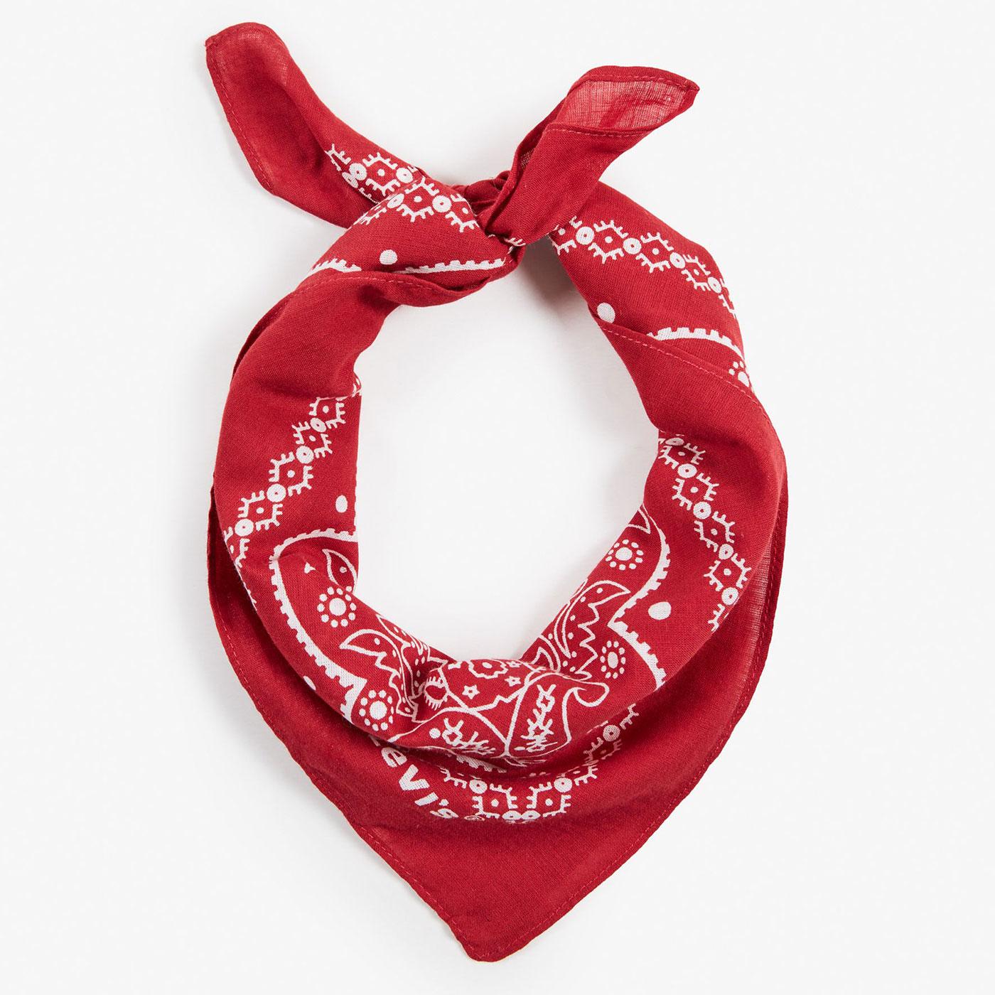 Levi's® Retro Western Paisley Cotton Bandana in Regular Red