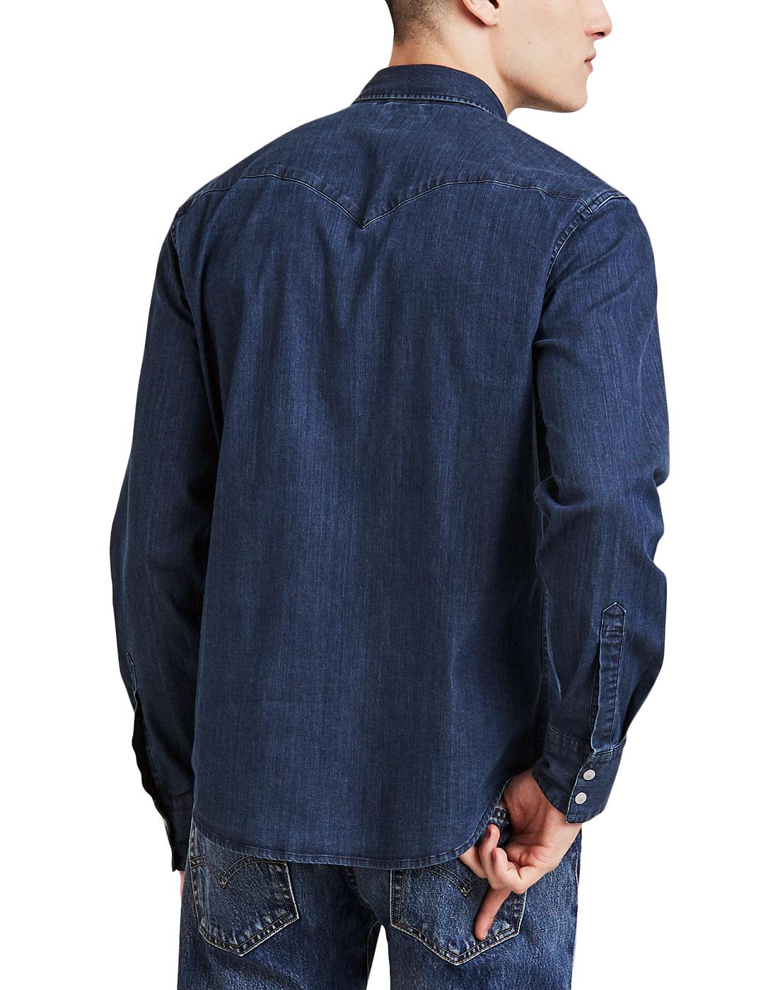 levi's barstow western denim shirt indigo