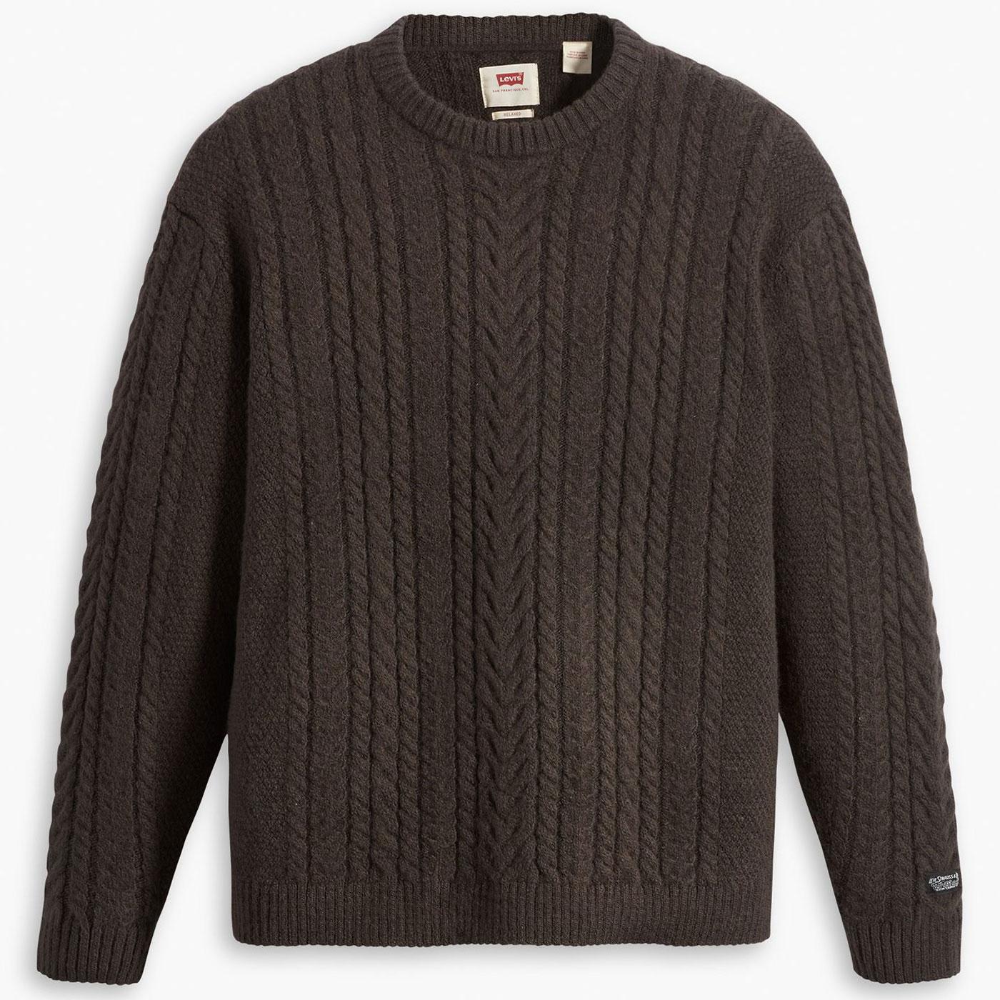 Levi's® Battery Crewneck Rib Knit Sweater (Raven)