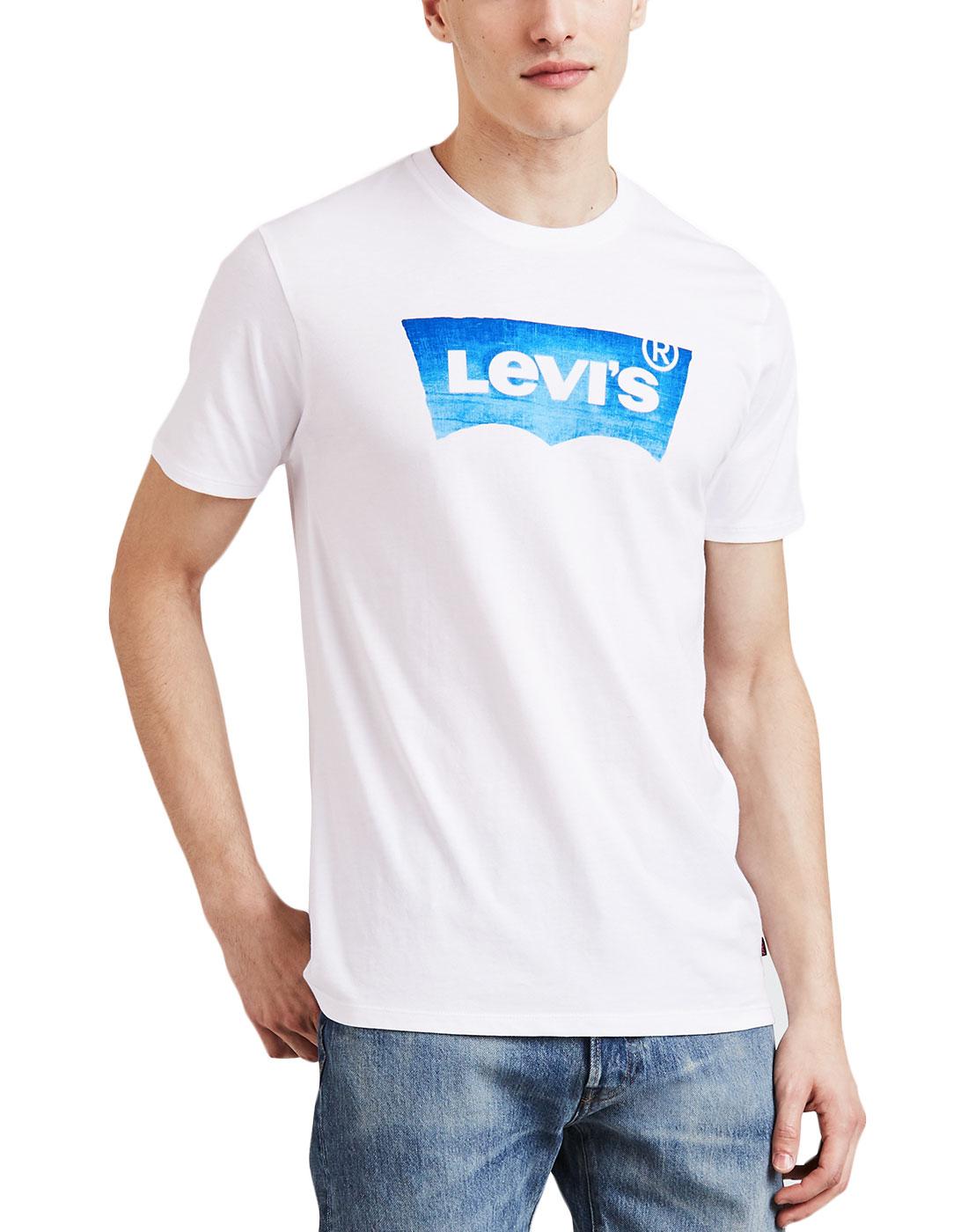 LEVI S Batwing Gradient Retro Housemark Graphic Tee White