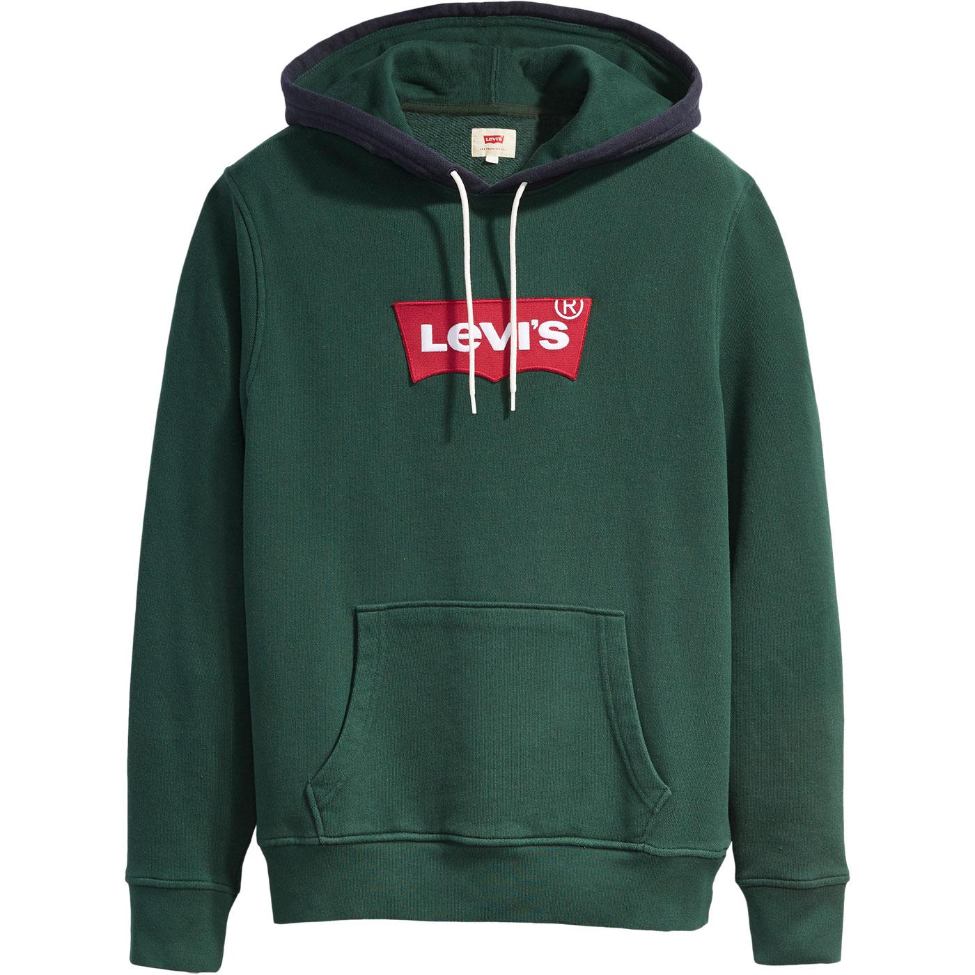 LEVI'S Men's Retro Batwing Logo Hooded Sweatshirt in Pine