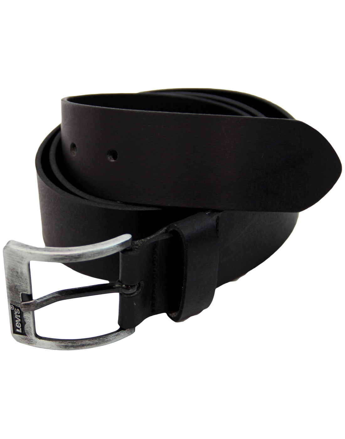 LEVI'S® Retro Gunmetal Buckle Black Leather Belt