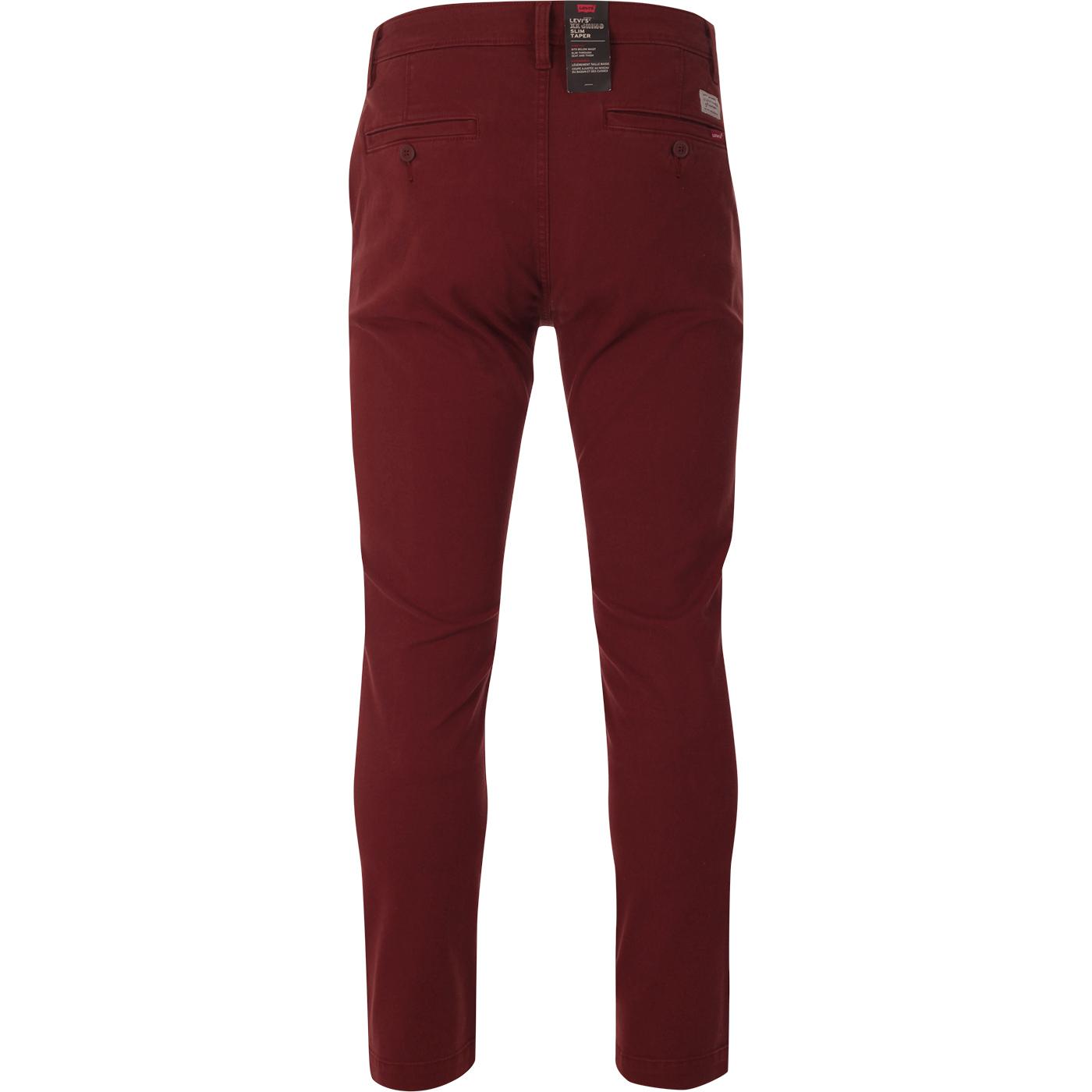 Levis Pants Mens 31x32 Red Burgundy Chino Brushed Twill Mid Rise