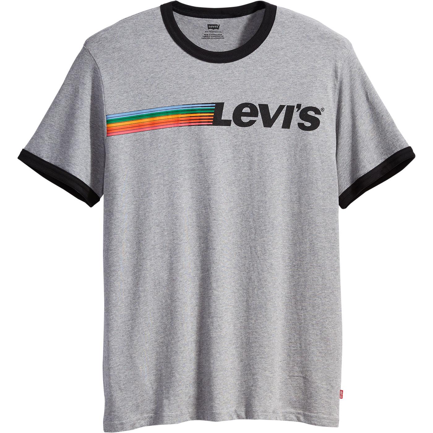 LEVI'S Speed Stripe Retro Logo Ringer Tee (Grey)
