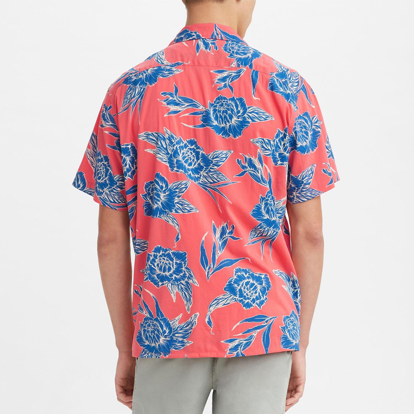 LEVI'S Retro 80s Classic Camper Toile Floral Shirt in Coral