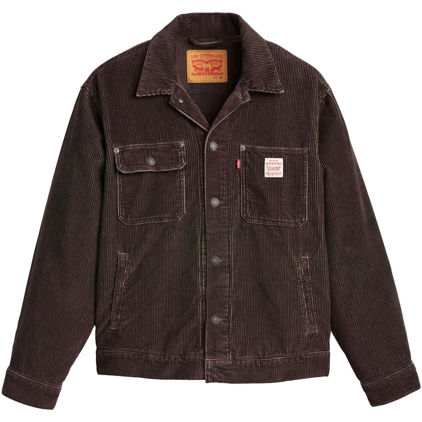 LEVI S Sunrise Retro Corduroy Trucker Jacket in Black Coffee