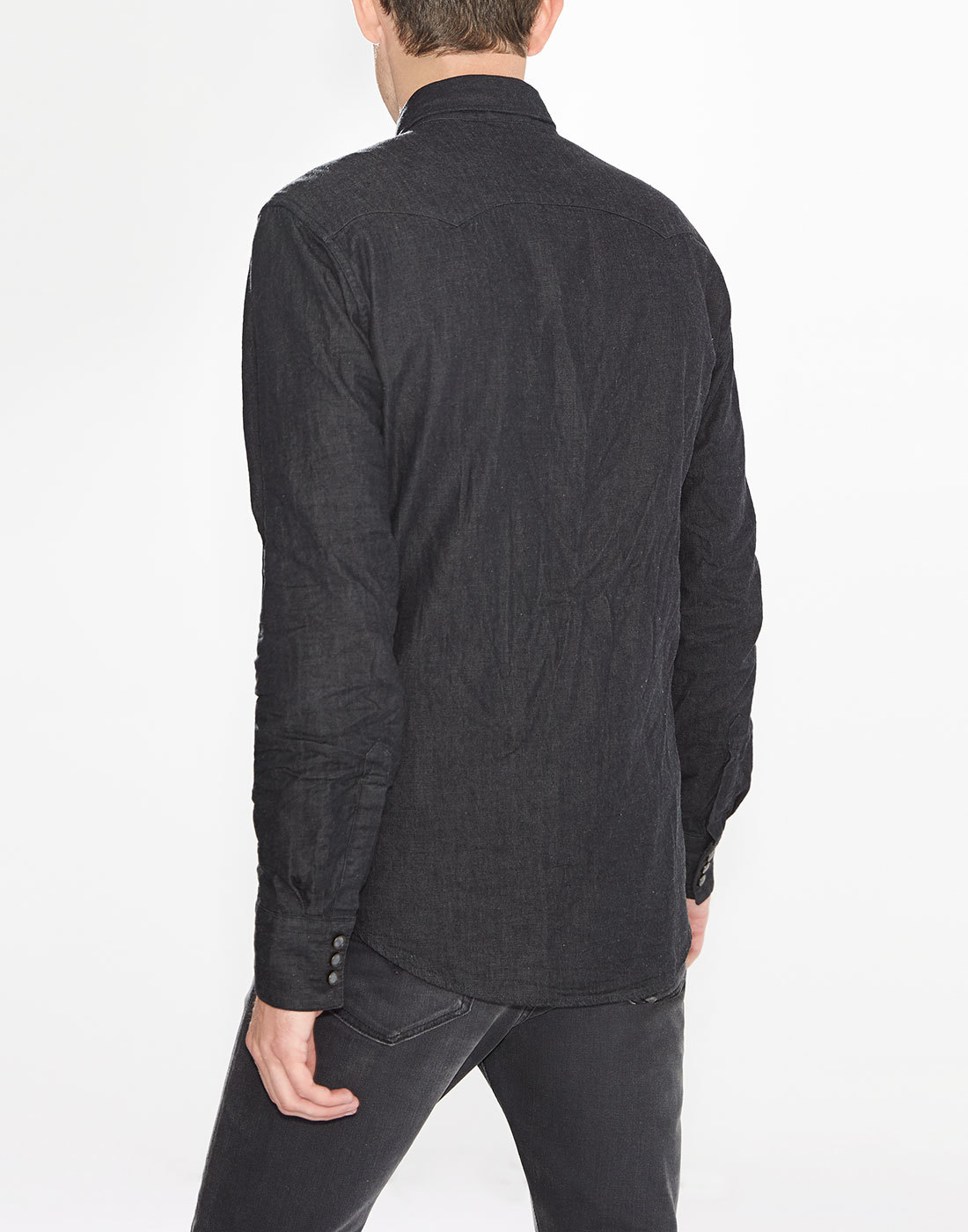 LEVI'S® Retro Mod 70s Sawtooth Denim Western Shirt in Black