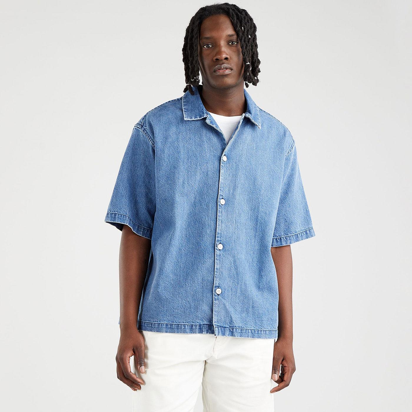Levi's® Retro Denim Cuban Collar Slouchy Shirt Slouchy Stone