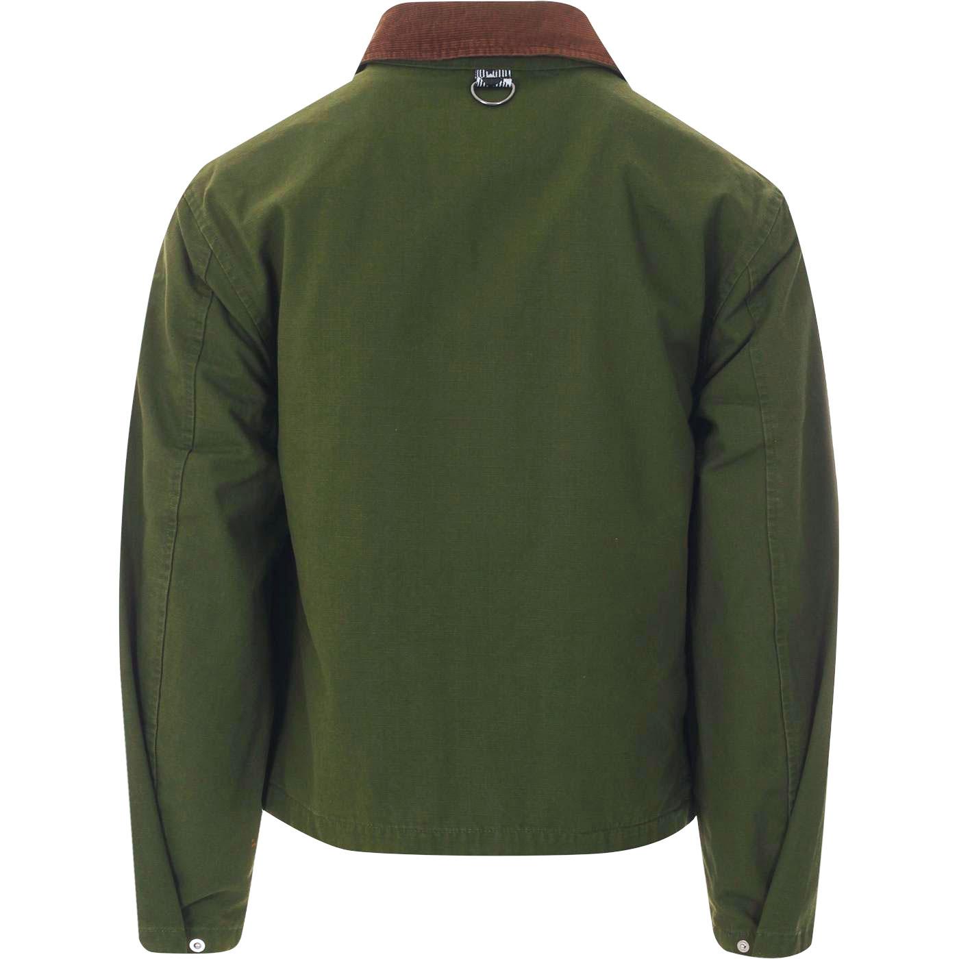 LEVI'S Retro Mod Cord Collar Fishing Jacket in Mossy Green