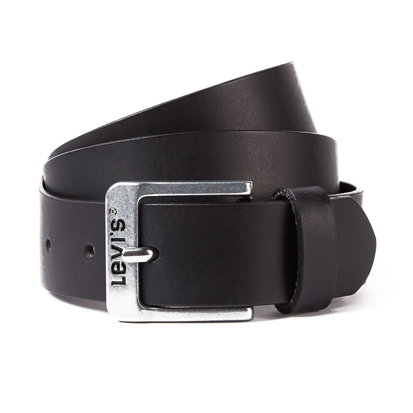 Free 5117 LEVI'S® Men's Retro Leather Belt (Black)
