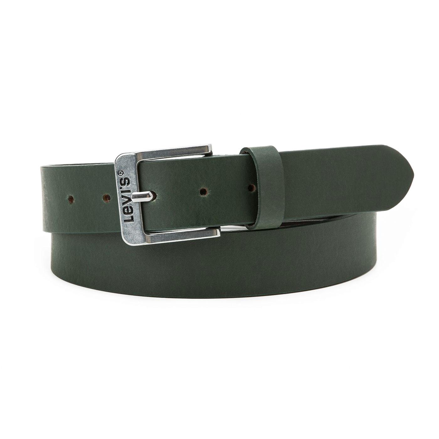 Free 5117 LEVI'S® Men's Retro Leather Belt (Green)