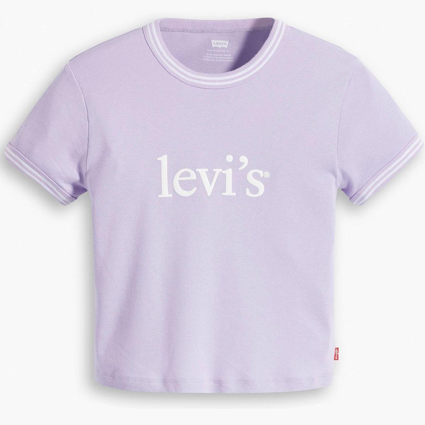 Levi® Women's Graphic Retro Ringer Mini Tee Lilac