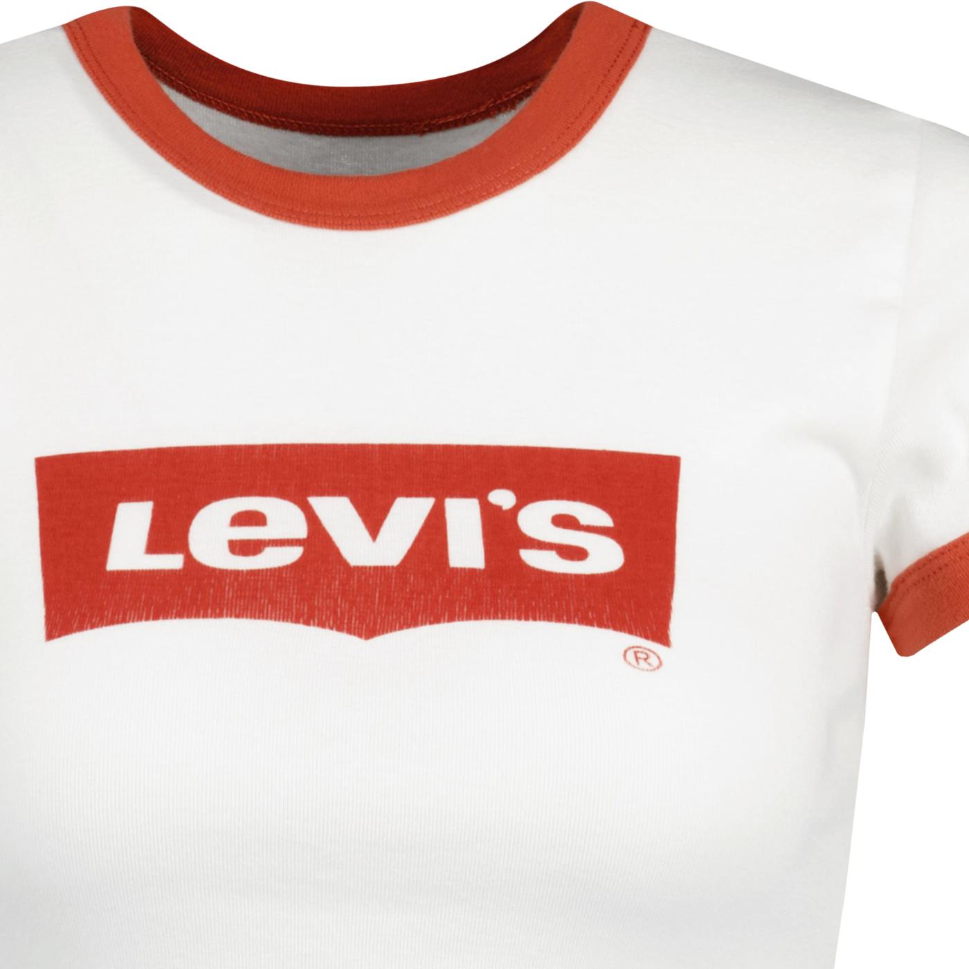 Levi's white t shirt red clearance logo