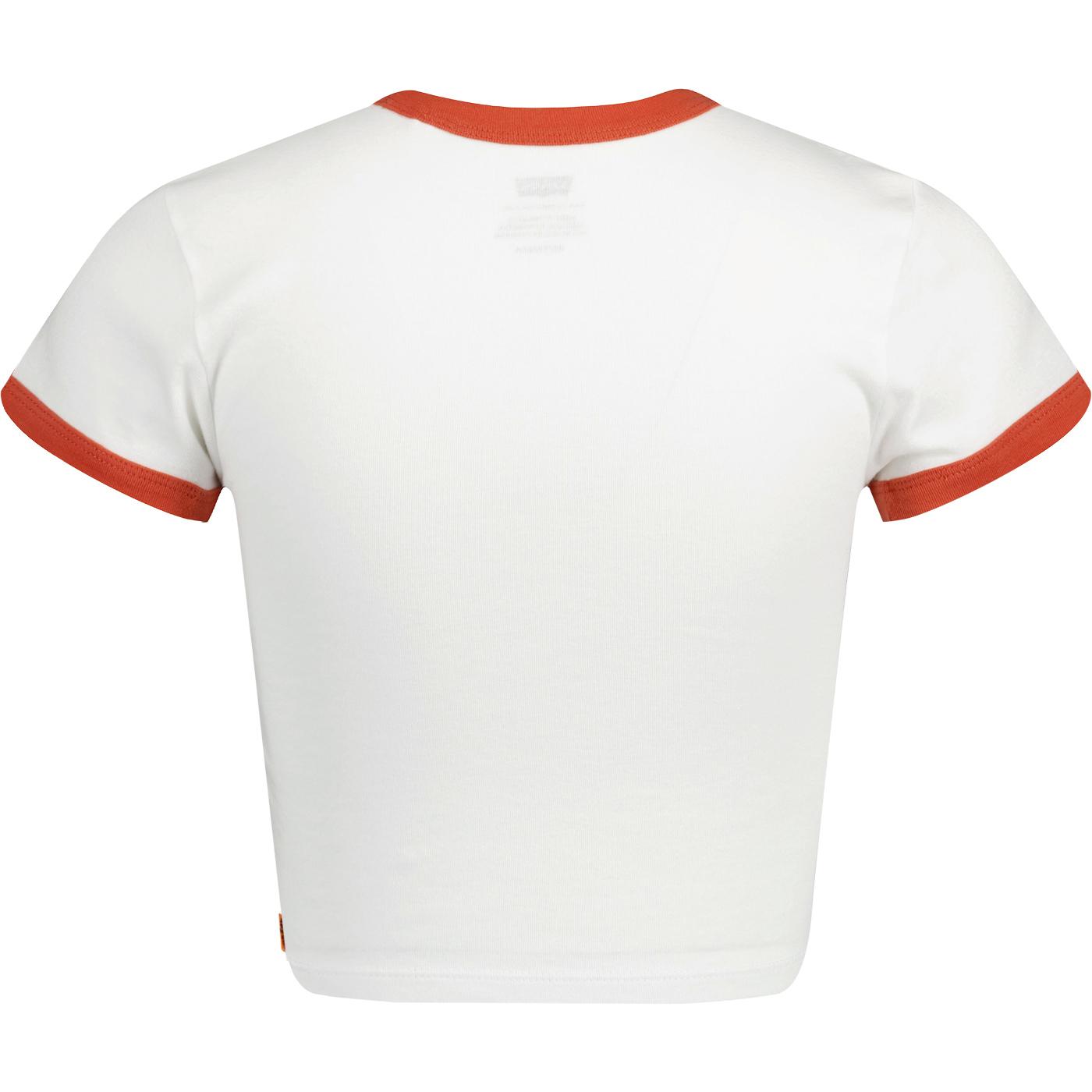 Levi® Women's Retro Graphic Ringer Mini Tee in White/Red