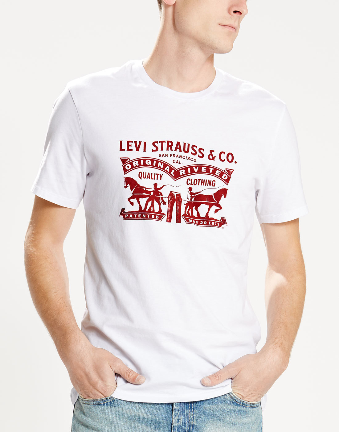 Levi's® Retro Vintage Horse Logo Men's T-Shirt in White