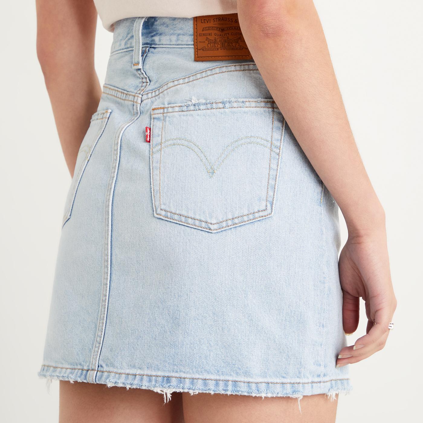 LEVI'S HR Decon Iconic Button Fly Retro Skirt Check Ya Later