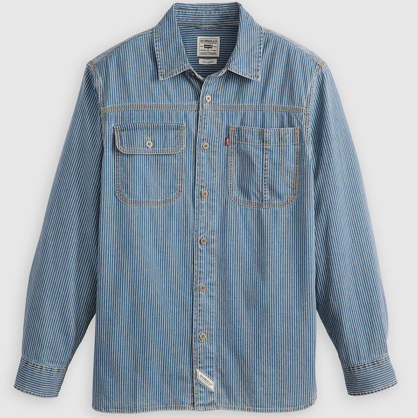 Auburn Levi's® Indigo Stripe Chambray Worker Shirt