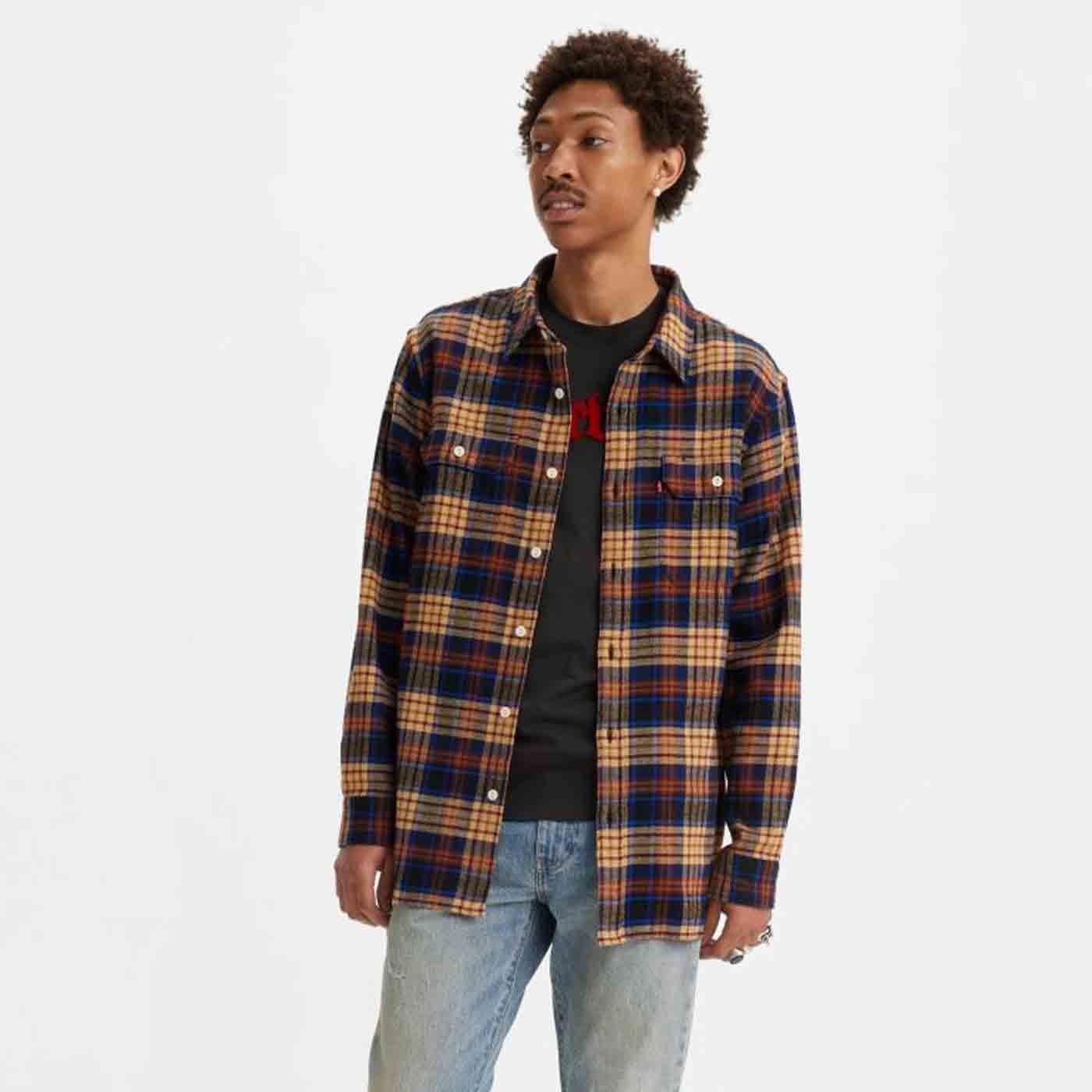 LEVI'S® Jackson Retro Mod Plaid Check Worker Shirt Meteorite