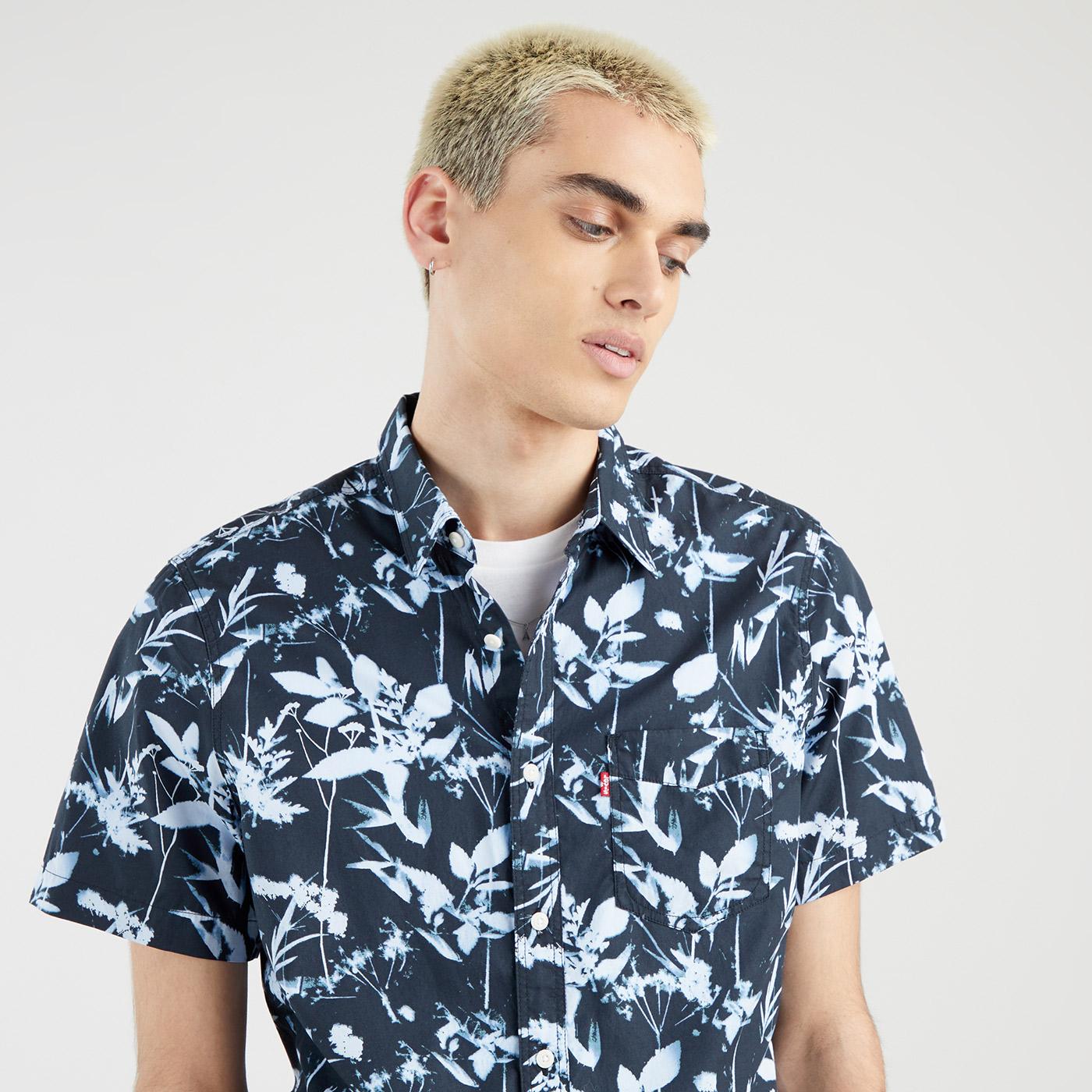 LEVI'S Sunset 1 Pocket Retro 70s Leaf Print Shirt