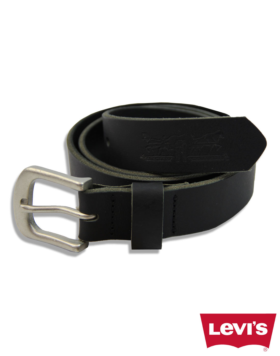 LEVI'S® Woodland Men's Retro Mod Matte Leather Belt in Black