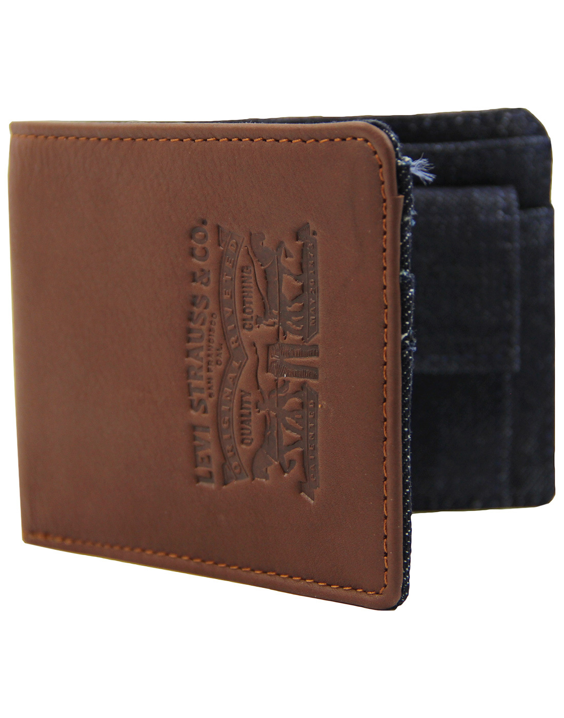 LEVI'S® Leather & Denim Retro Indie Biford Wallet