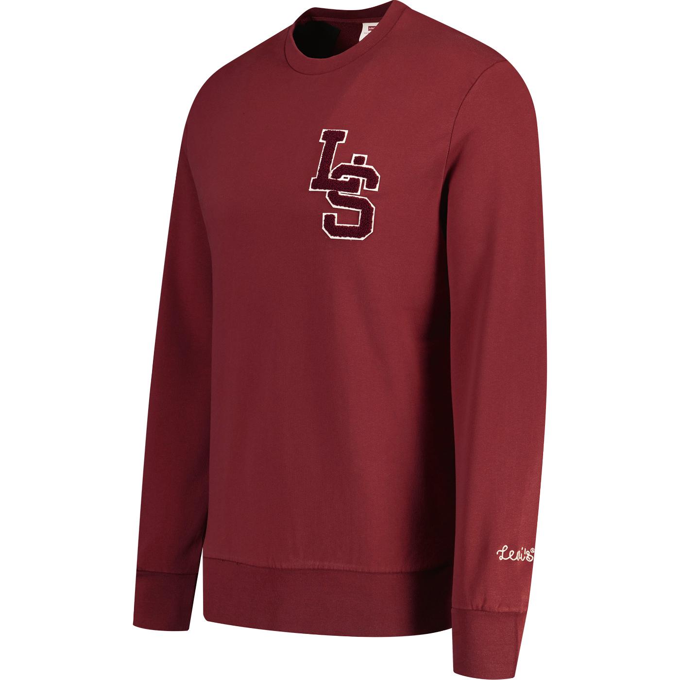Levi's® Letterman Standard Crew Graphic Sweatshirt Brick Red