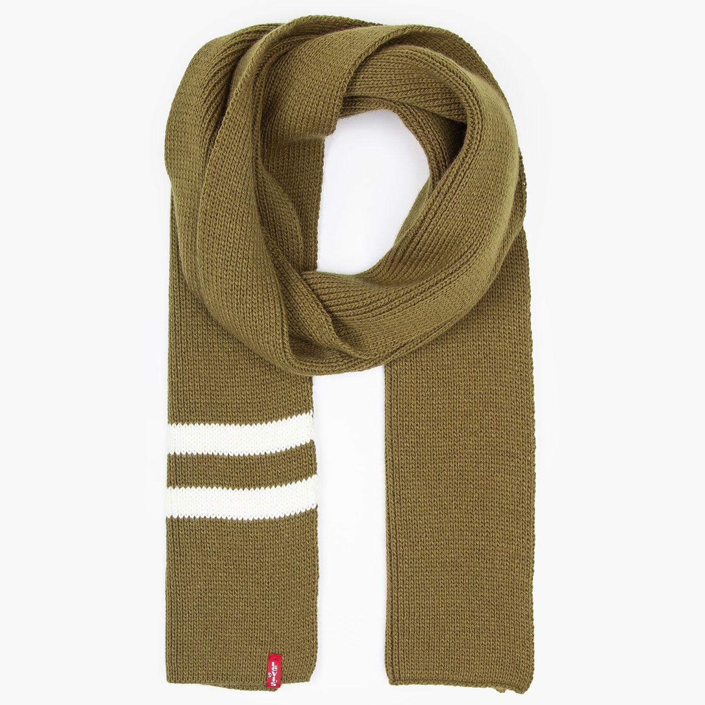 Levi® Limit Retro Stripe Knitted Scarf Army Green