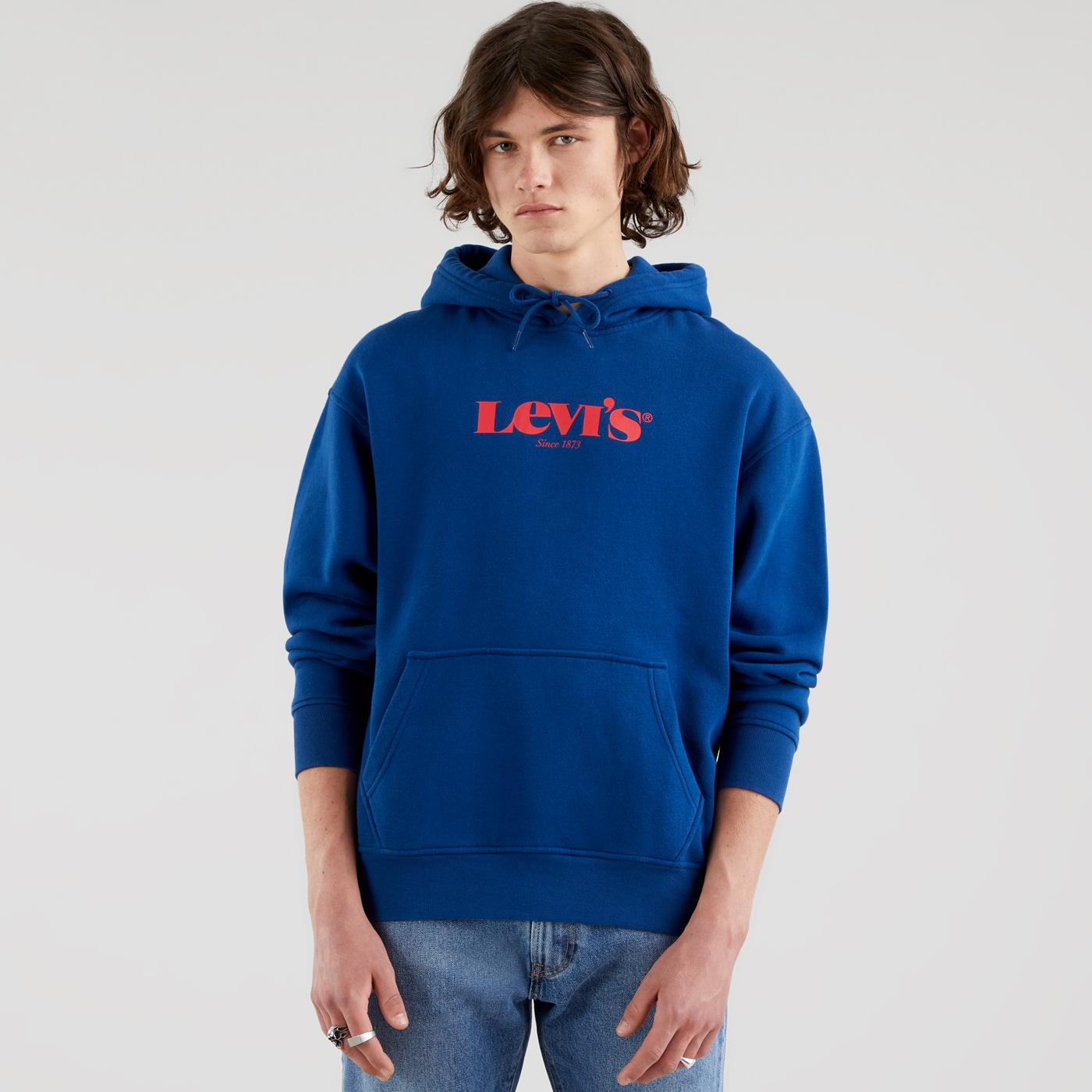 LEVI'S T2 Relaxed Modern Vintage Logo Hoodie in Navy Peony