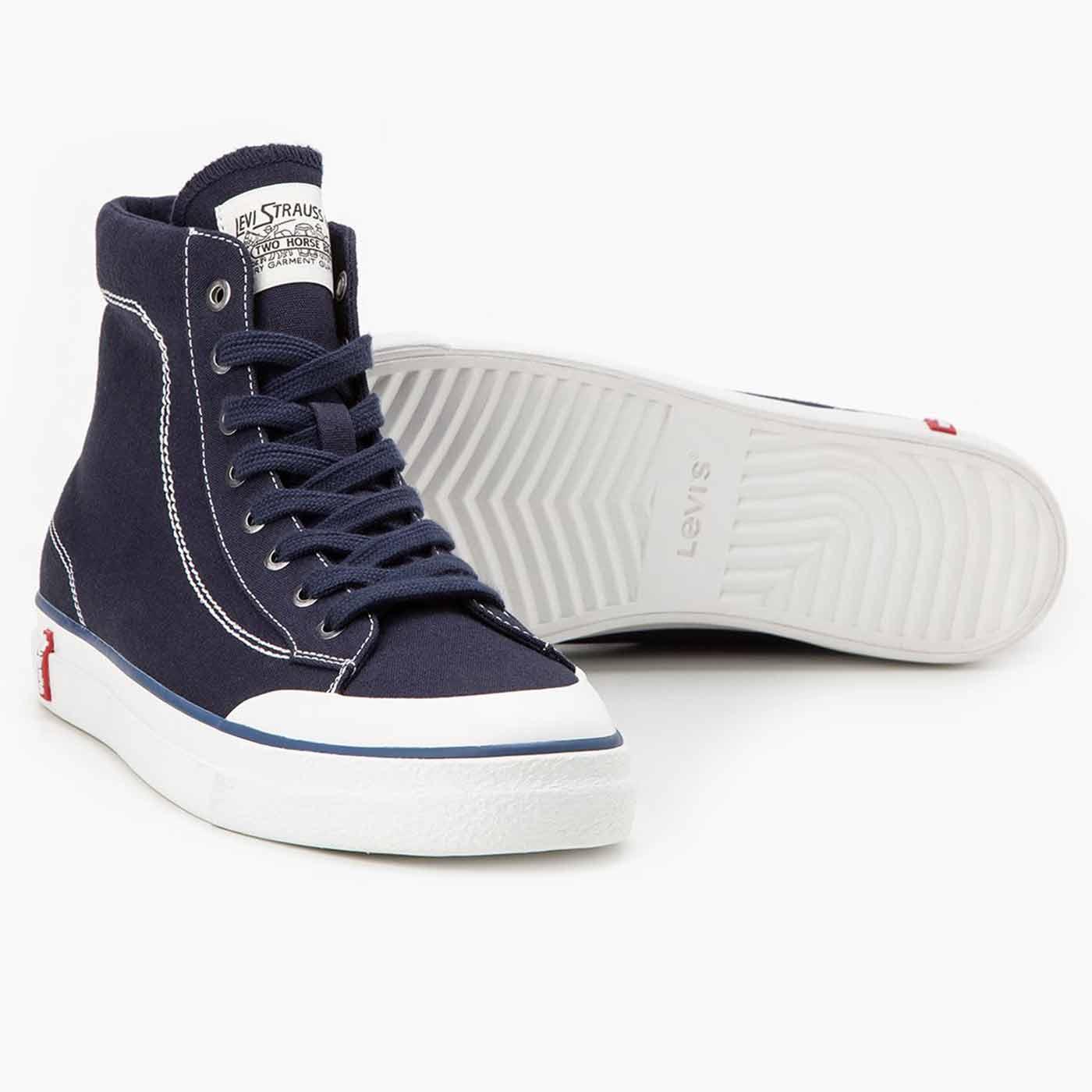 Levi's® LS2 Canvas Mid-Cut Basketball Sneakers Mid Navy Blue