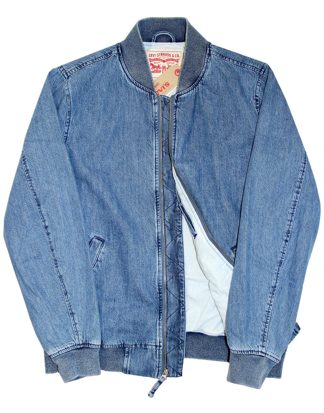 LEVI'S Lyon Men's Retro Mod Denim Bomber Jacket in Indigo