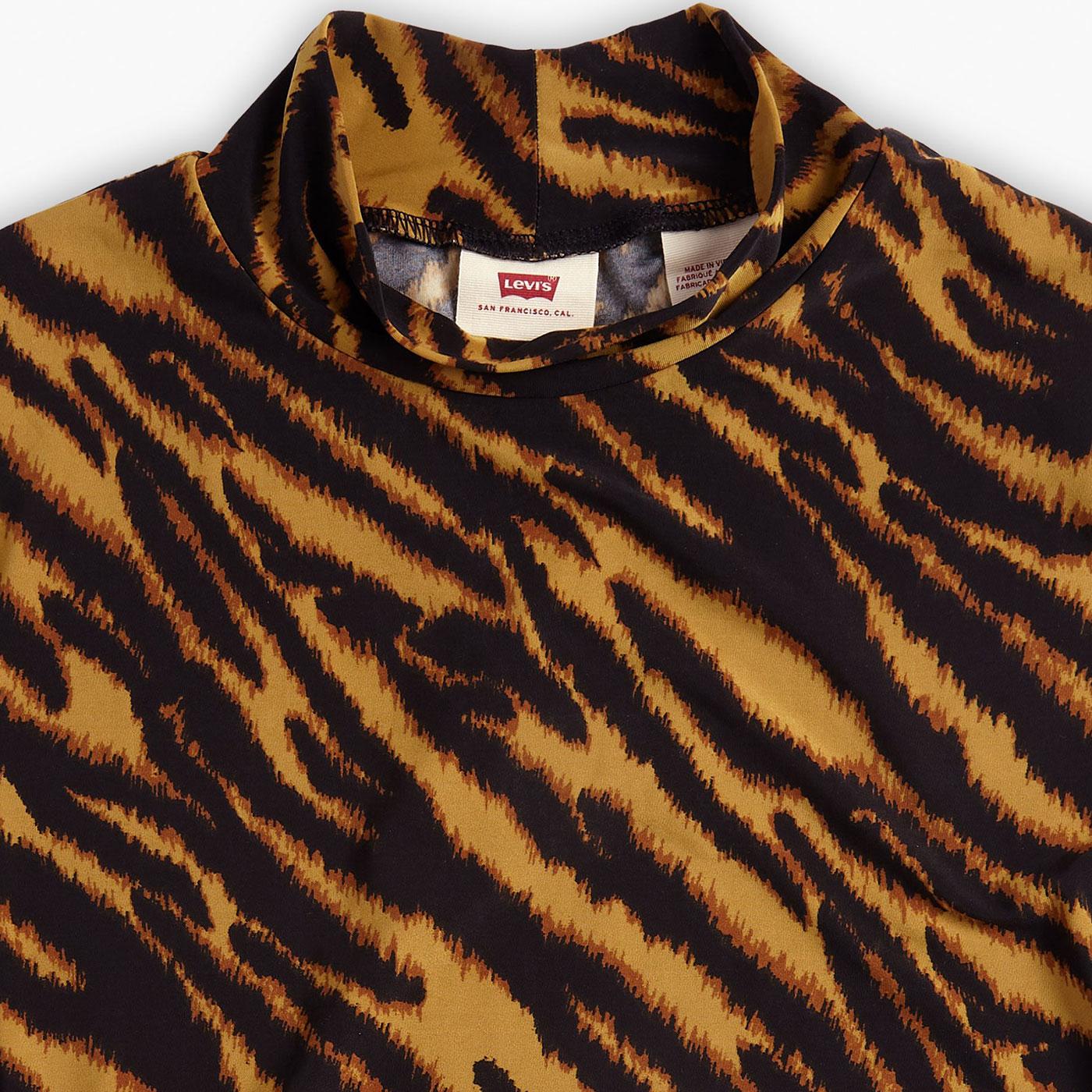 Levi s Mammoth Second Skin Mock Neck Tee Tiger Ikat Dijon