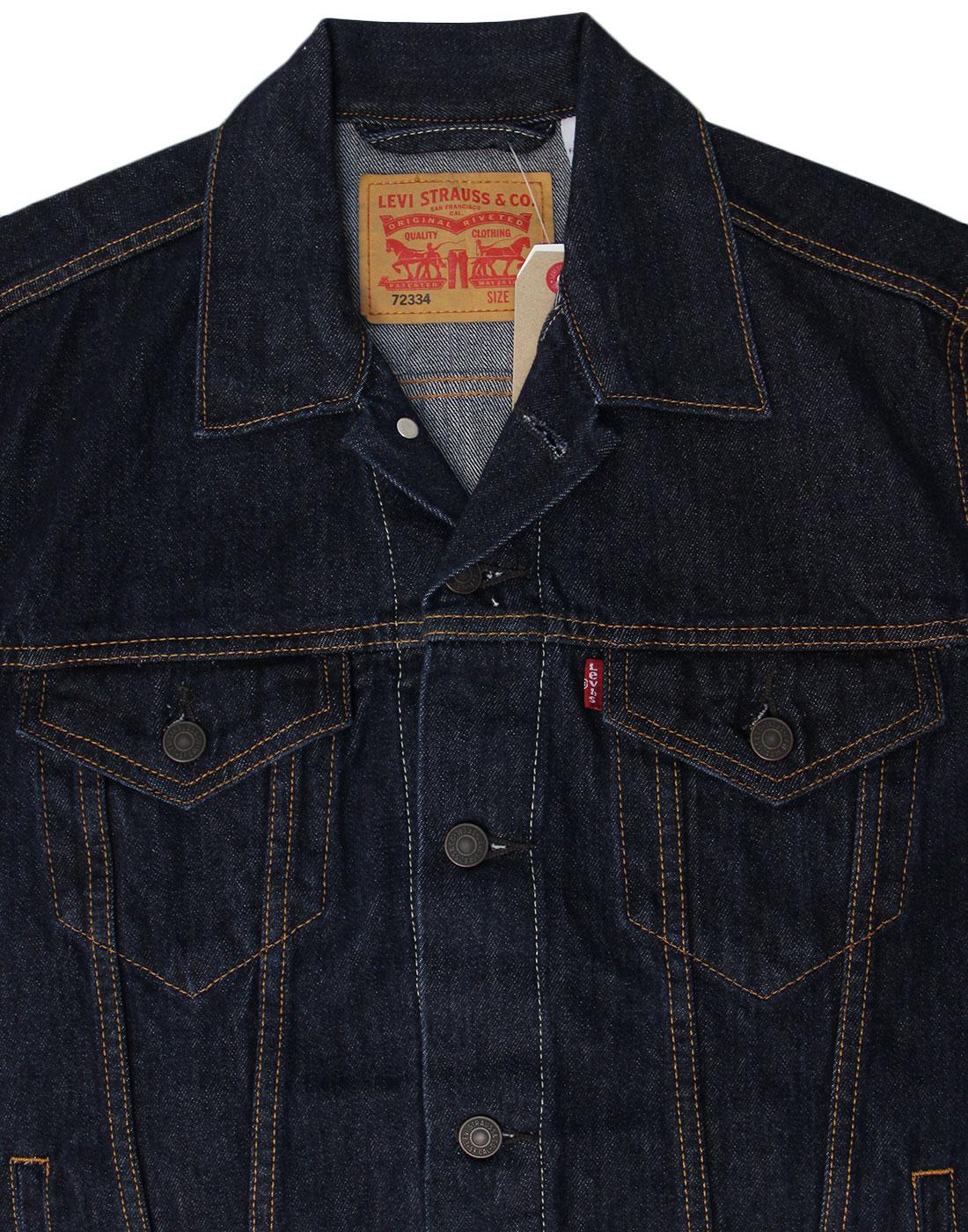 Levis Mens Retro 1960s Mod Rinse Denim Trucker Jacket 0158