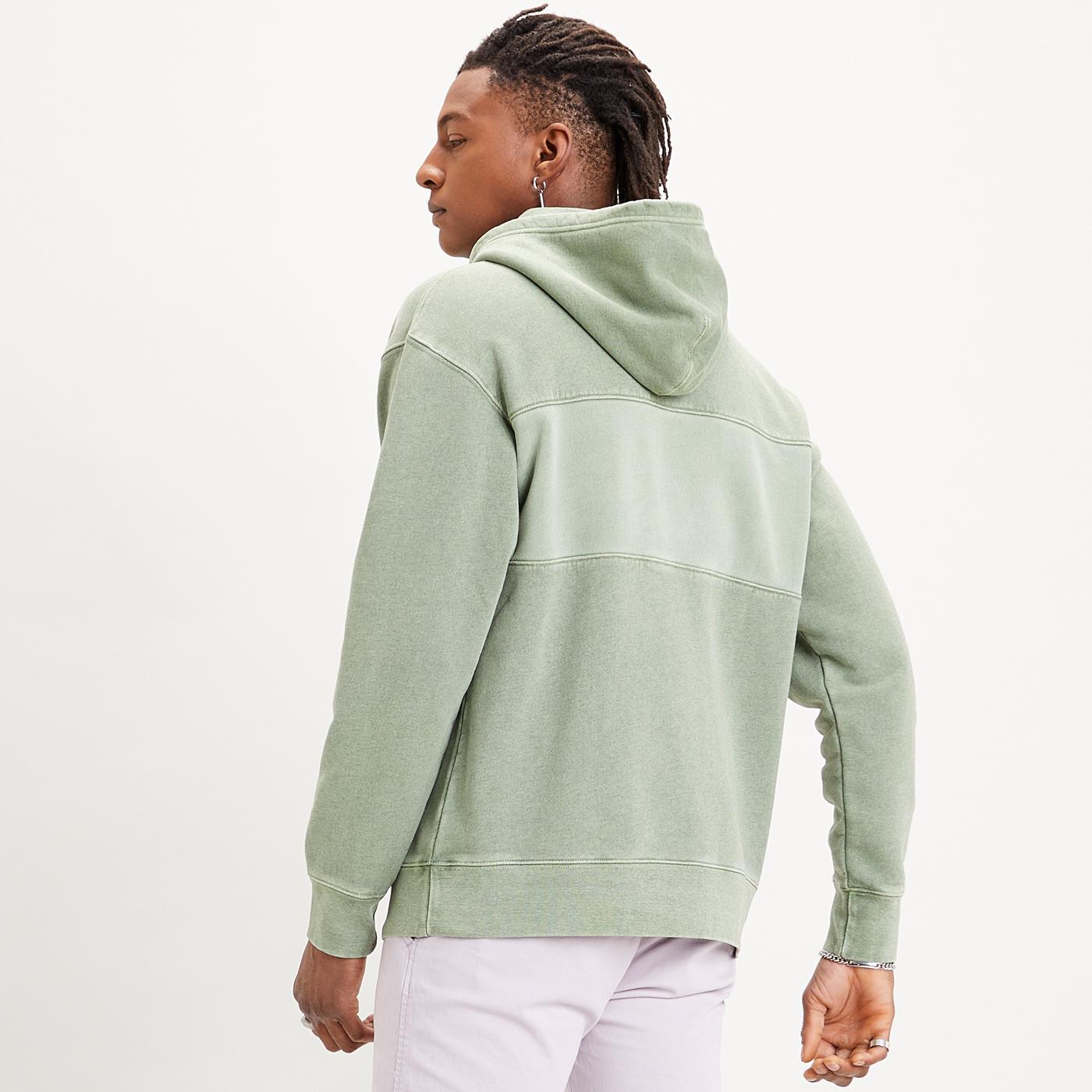 LEVI'S Men's Relaxed Fit Retro Novelty Hoodie in Hedge Green