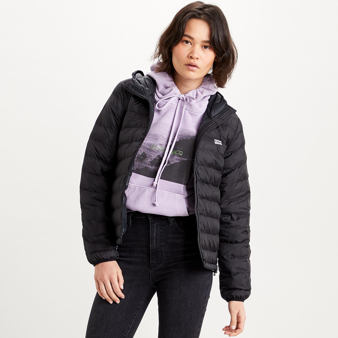 LEVI'S WOMENS Pandora Retro Packable Puffer Jacket in Black