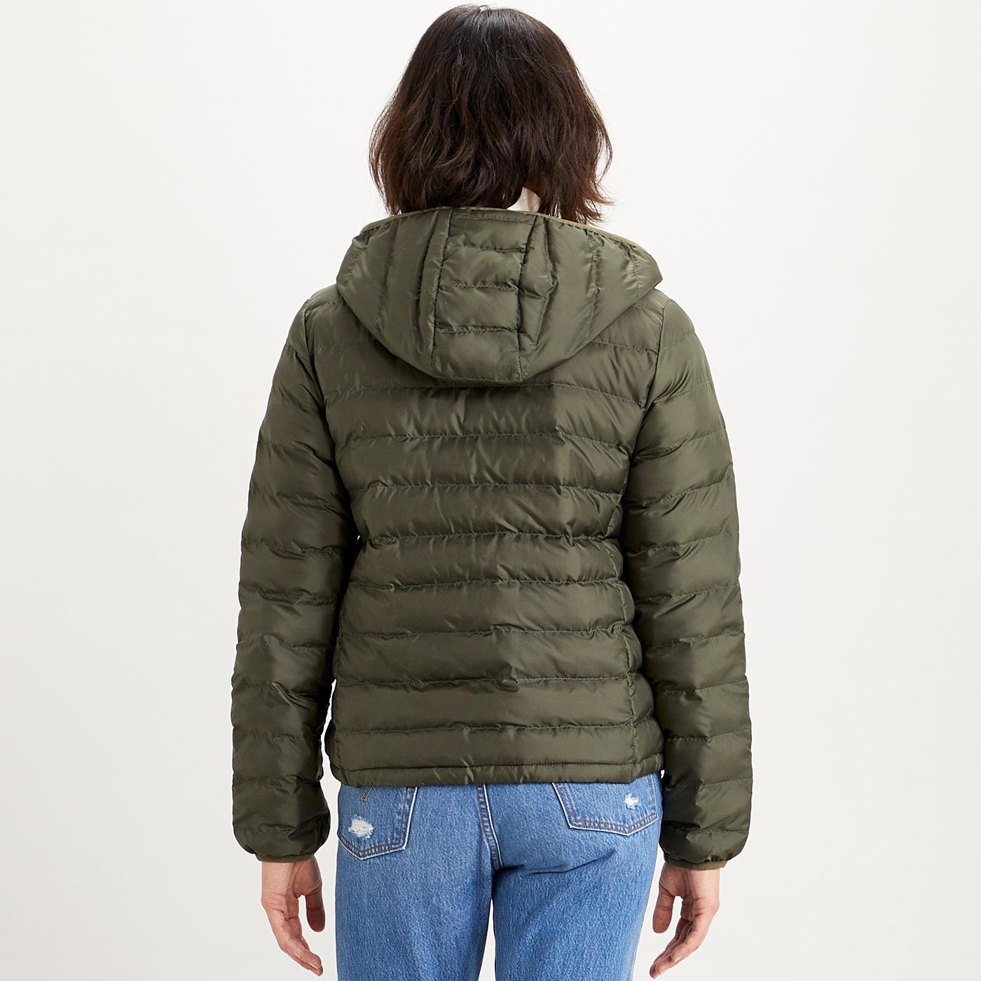 LEVI'S WOMENS Pandora Retro Packable Puffer Jacket in Olive