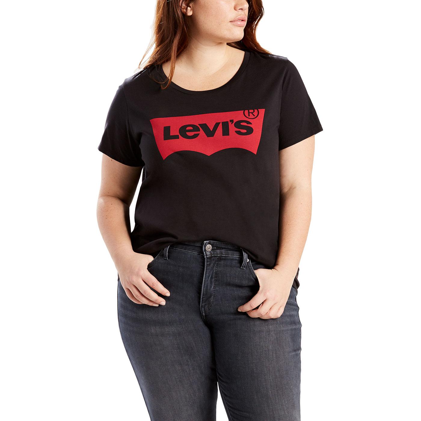 LEVI'S PL Perfect Plus Size Retro Batwing Tee in Mineral Black