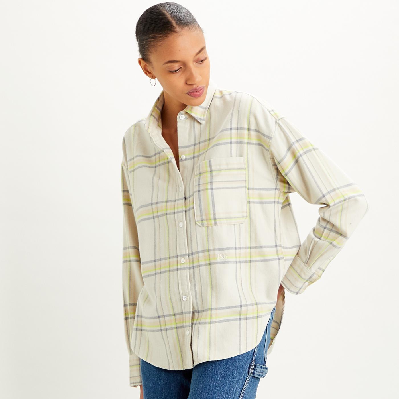 LEVI'S Retro Vintage Check Relaxed Shirt in Whittier Almond Milk